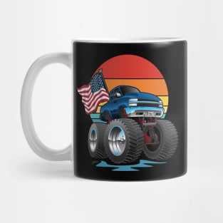 Patriotic Big Monster Truck Off-road 4wd Cartoon Mug